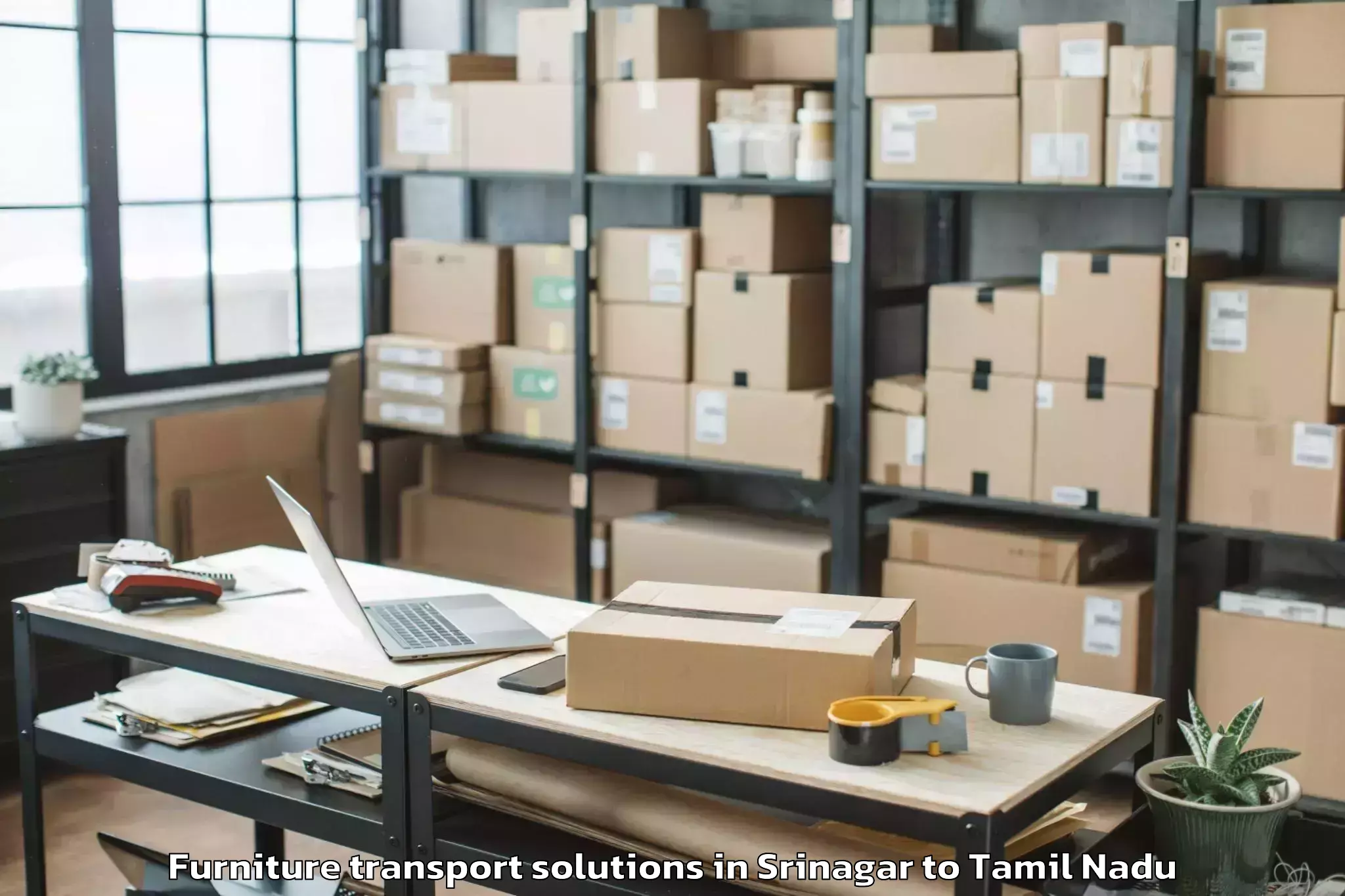 Top Srinagar to Tindivanam Furniture Transport Solutions Available